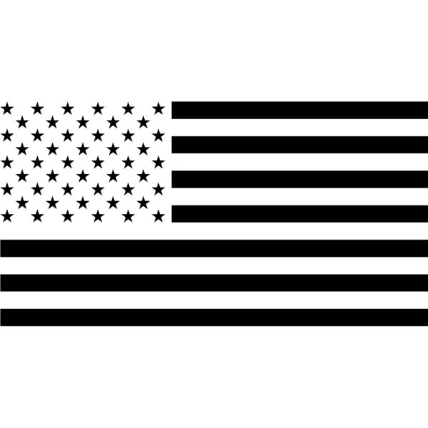 Horizontal US Flag Unfilled Stars Thumbnail